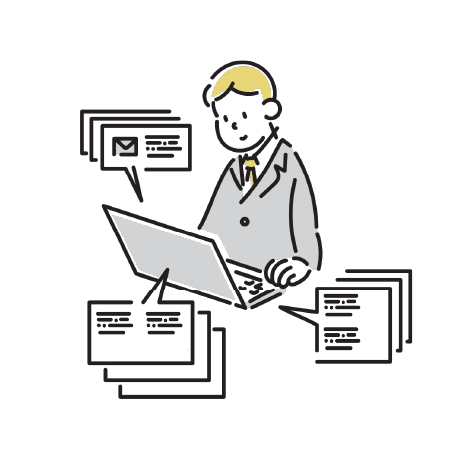 丸投げできる作業イメージのイラスト1